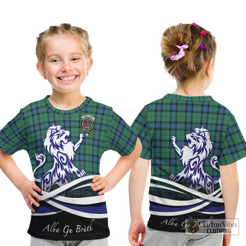 Armstrong Ancient Tartan Kid T-Shirt with Alba Gu Brath Regal Lion Emblem