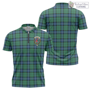 Armstrong Ancient Tartan Zipper Polo Shirt with Family Crest