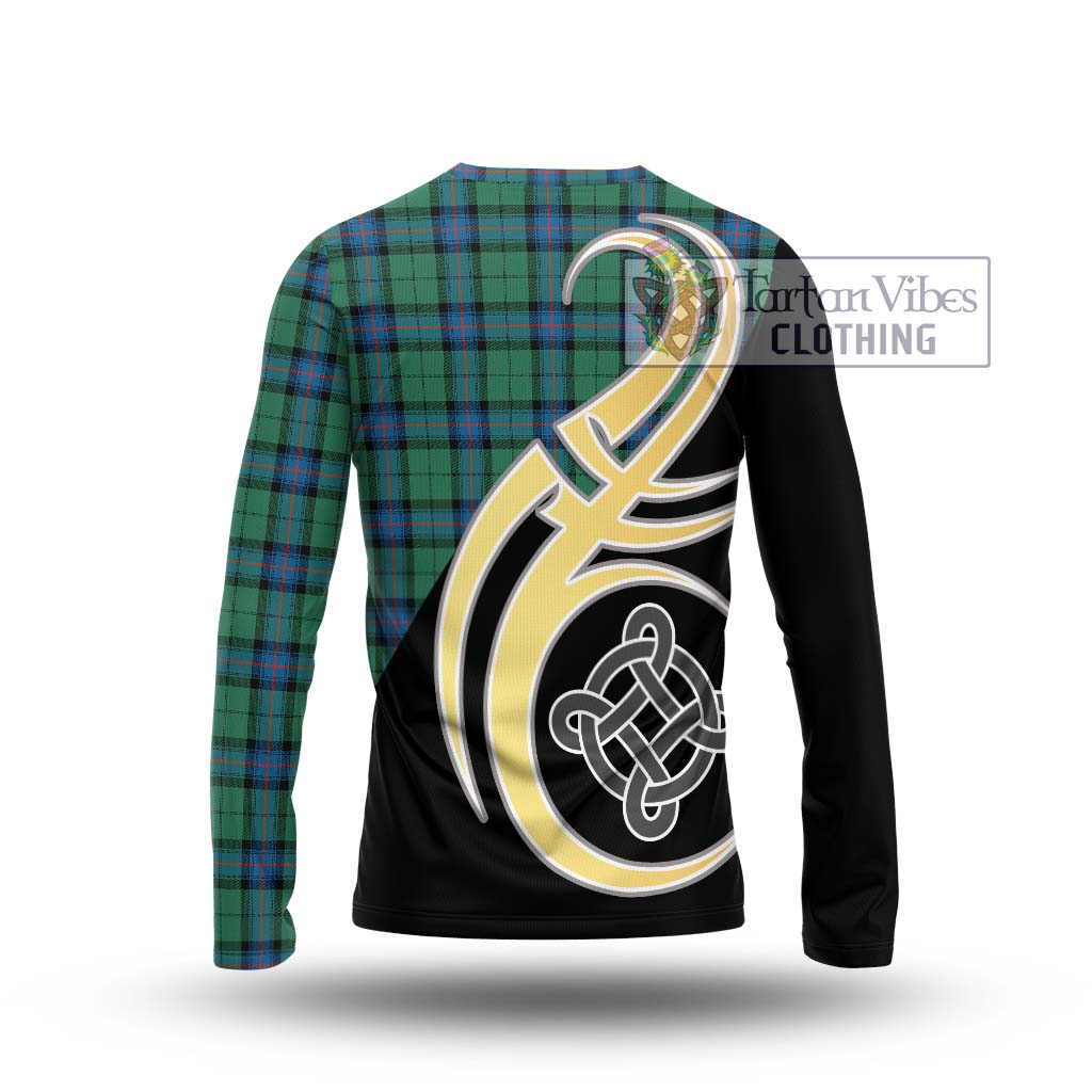 Armstrong Ancient Tartan Long Sleeve T-Shirt with Family Crest and Celtic Symbol Style - Tartan Vibes Clothing