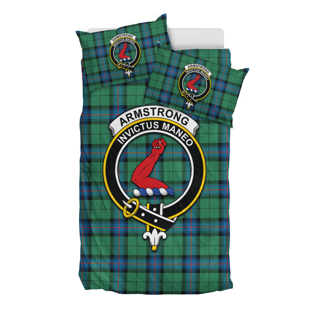 Armstrong Ancient Tartan Bedding Set with Family Crest - Tartan Vibes Clothing