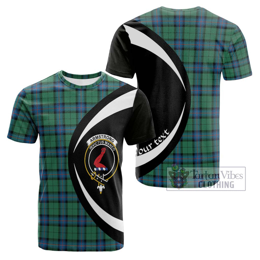 Tartan Vibes Clothing Armstrong Ancient Tartan Cotton T-shirt with Family Crest Circle Style