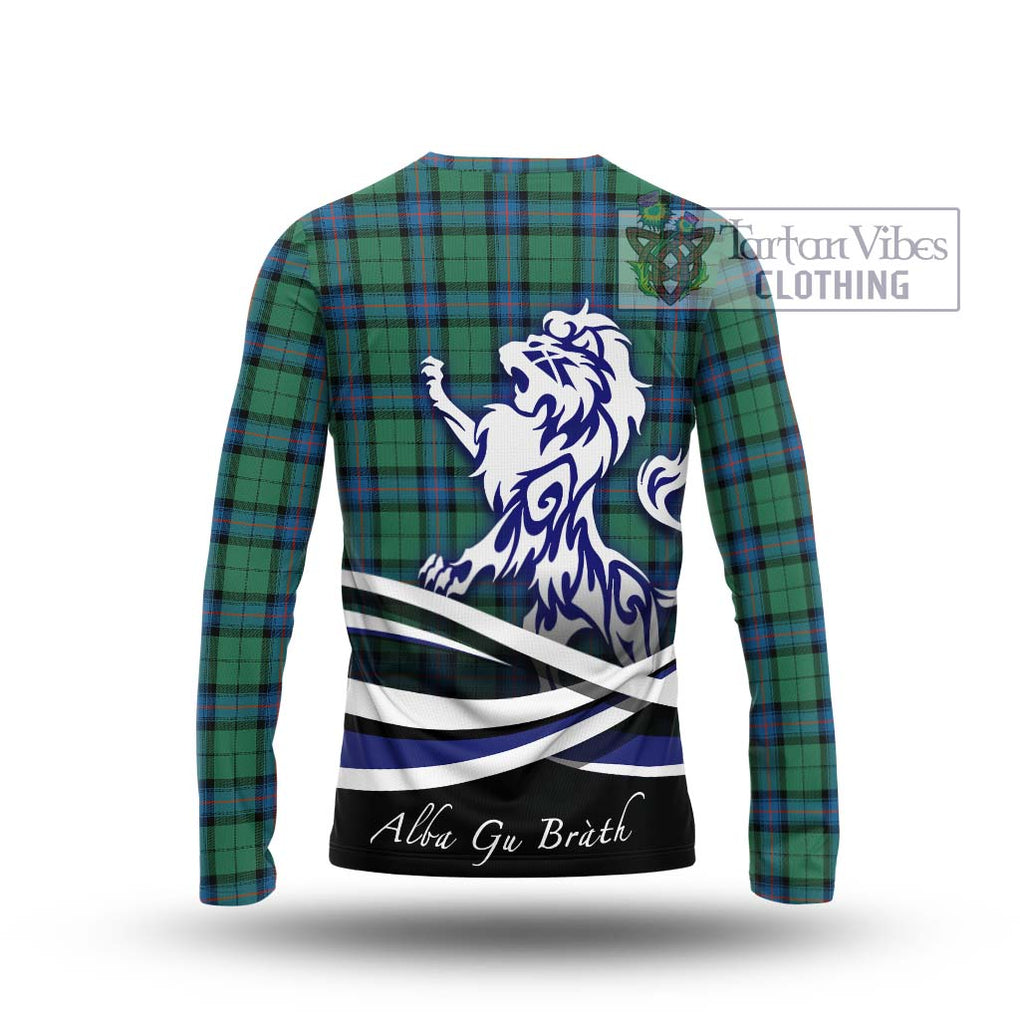 Armstrong Ancient Tartan Long Sleeve T-Shirt with Alba Gu Brath Regal Lion Emblem - Tartanvibesclothing Shop