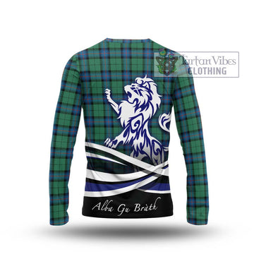 Armstrong Ancient Tartan Long Sleeve T-Shirt with Alba Gu Brath Regal Lion Emblem