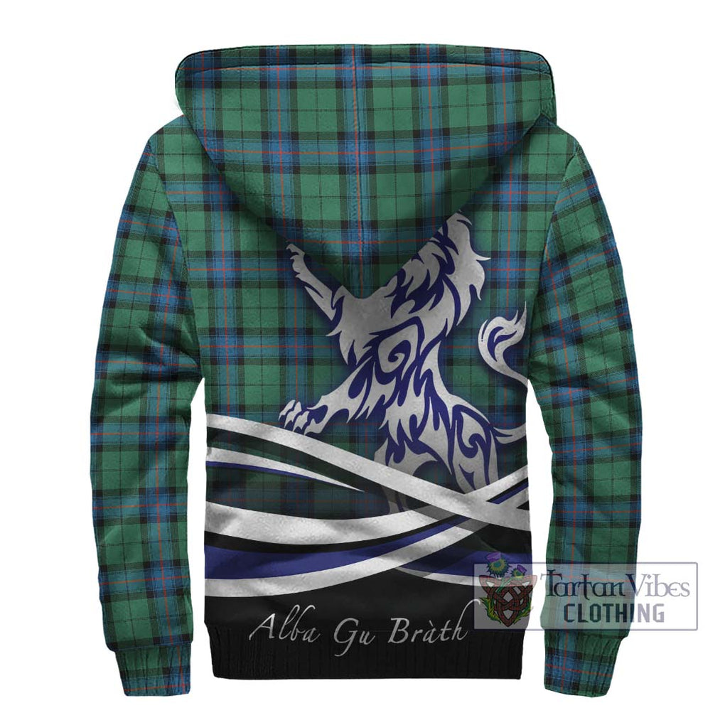 Armstrong Ancient Tartan Sherpa Hoodie with Alba Gu Brath Regal Lion Emblem - Tartanvibesclothing Shop