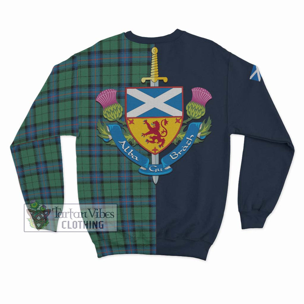 Tartan Vibes Clothing Armstrong Ancient Tartan Sweatshirt with Scottish Lion Royal Arm Half Style