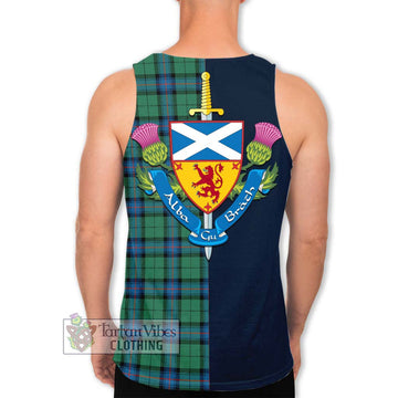 Armstrong Ancient Tartan Men's Tank Top Alba with Scottish Lion Royal Arm Half Style