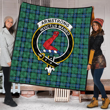 Armstrong Ancient Tartan Quilt with Family Crest