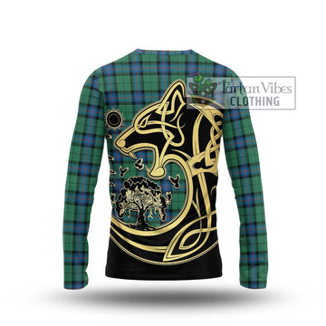 Armstrong Ancient Tartan Long Sleeve T-Shirt with Family Crest Celtic Wolf Style