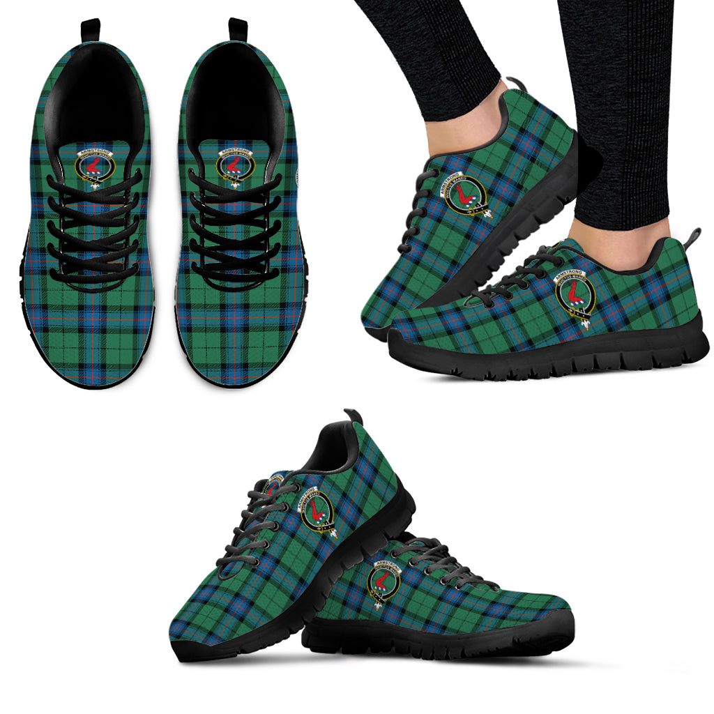 Armstrong Ancient Tartan Sneakers with Family Crest - Tartan Vibes Clothing