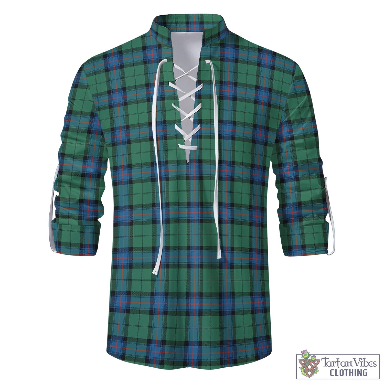 Tartan Vibes Clothing Armstrong Ancient Tartan Men's Scottish Traditional Jacobite Ghillie Kilt Shirt