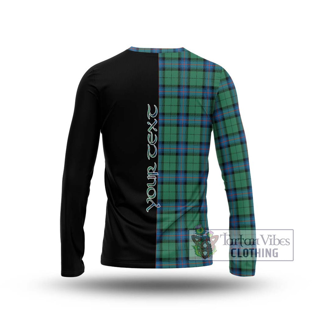 Armstrong Ancient Tartan Long Sleeve T-Shirt with Family Crest and Half Of Me Style - Tartanvibesclothing Shop