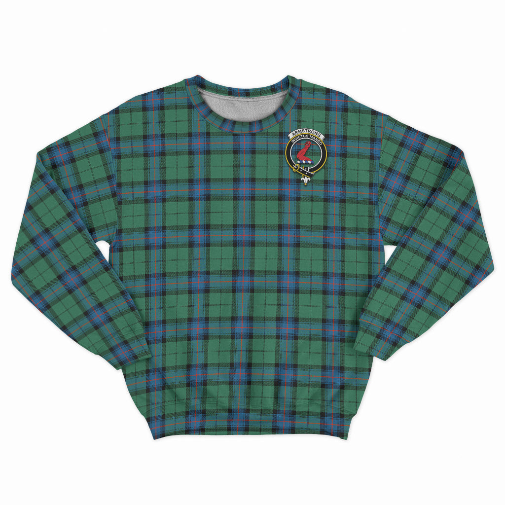 Armstrong Ancient Tartan Sweatshirt with Family Crest - Tartan Vibes Clothing