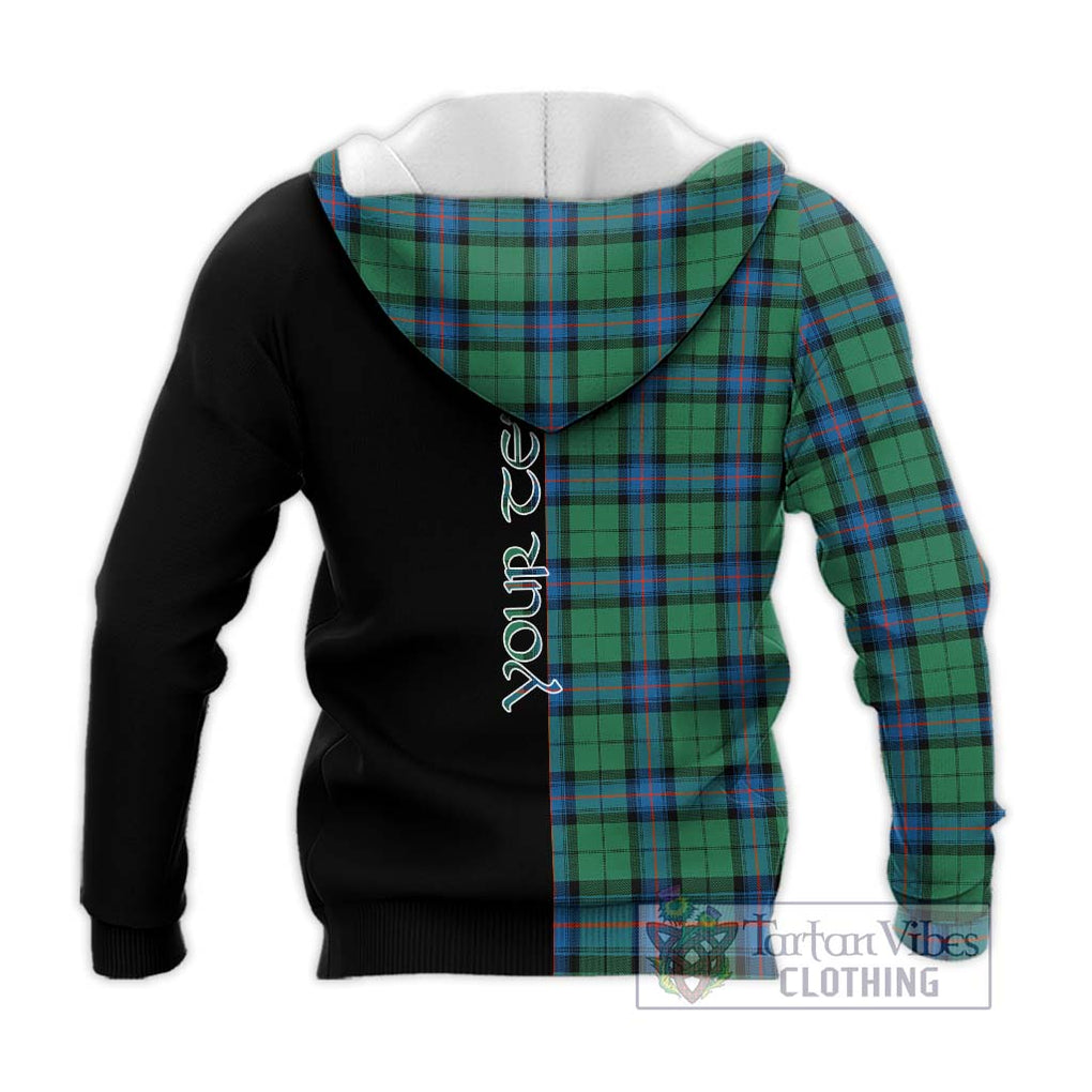 Armstrong Ancient Tartan Knitted Hoodie with Family Crest and Half Of Me Style - Tartanvibesclothing Shop