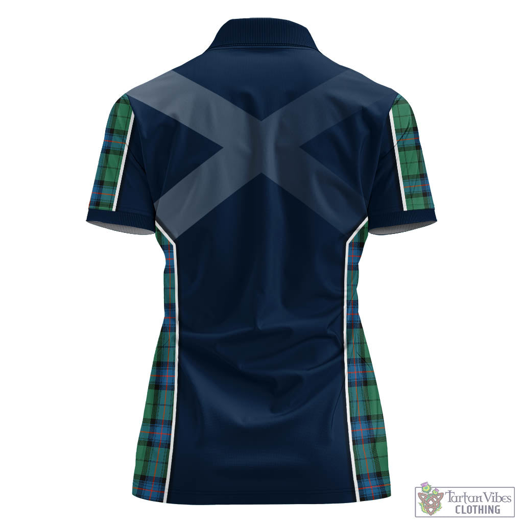 Tartan Vibes Clothing Armstrong Ancient Tartan Women's Polo Shirt with Family Crest and Scottish Thistle Vibes Sport Style