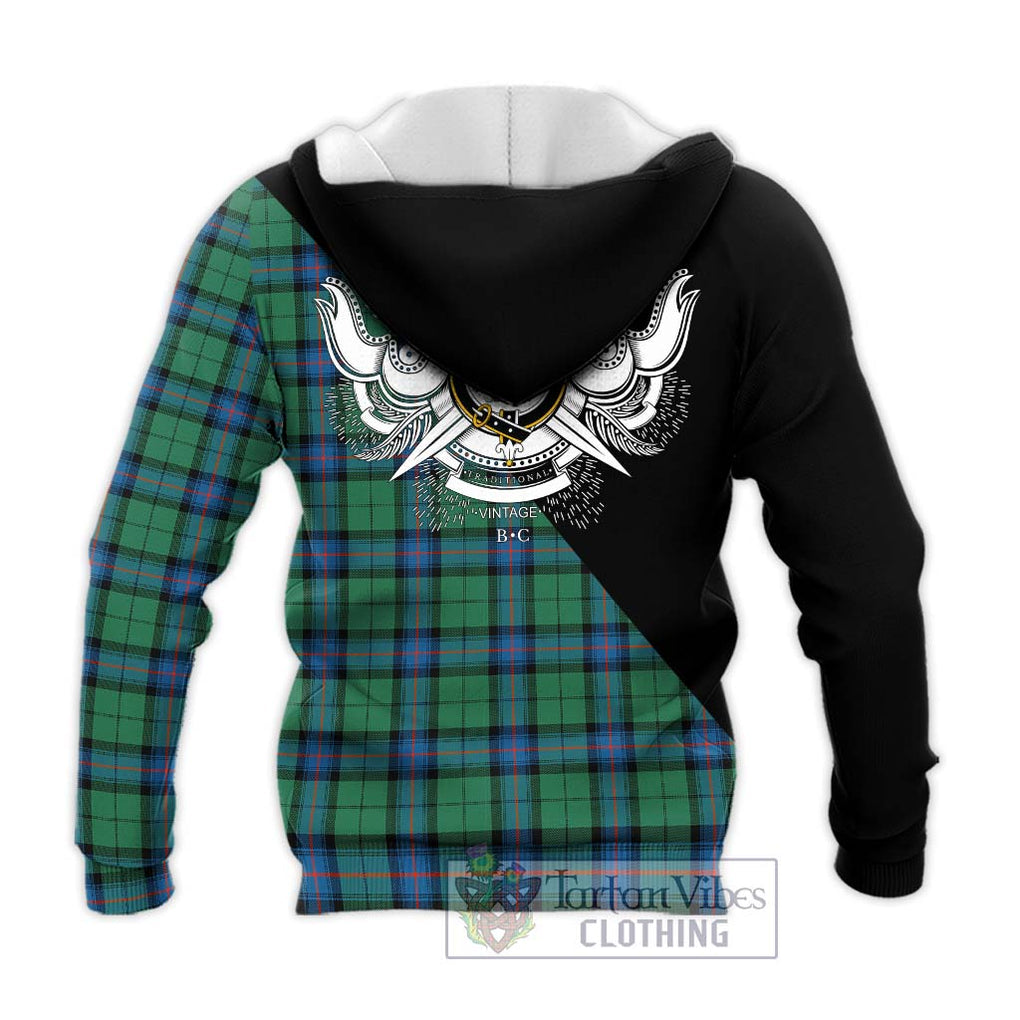 Armstrong Ancient Tartan Knitted Hoodie with Family Crest and Military Logo Style - Tartanvibesclothing Shop