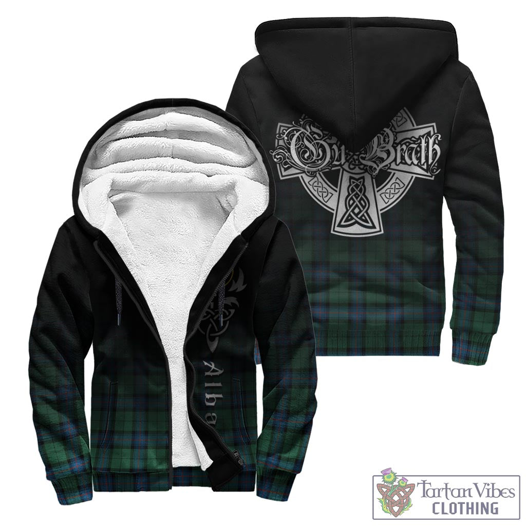 Tartan Vibes Clothing Armstrong Ancient Tartan Sherpa Hoodie Featuring Alba Gu Brath Family Crest Celtic Inspired