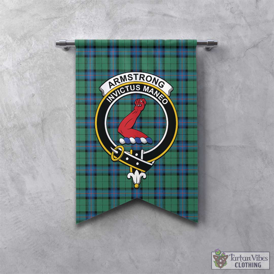 Tartan Vibes Clothing Armstrong Ancient Tartan Gonfalon, Tartan Banner with Family Crest