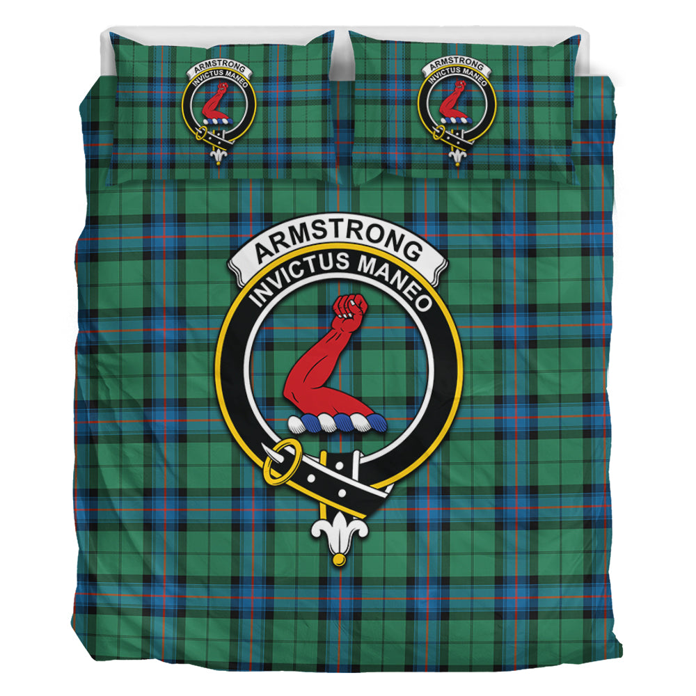 Armstrong Ancient Tartan Bedding Set with Family Crest - Tartan Vibes Clothing