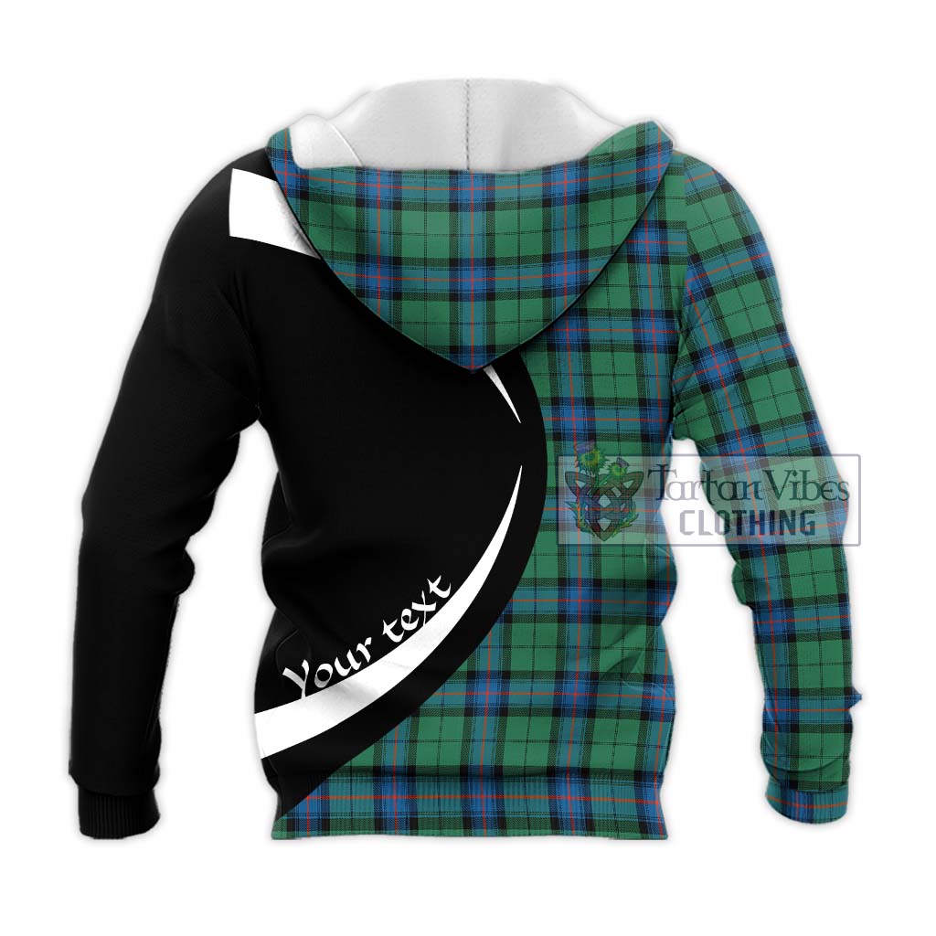 Armstrong Ancient Tartan Knitted Hoodie with Family Crest Circle Style - Tartan Vibes Clothing