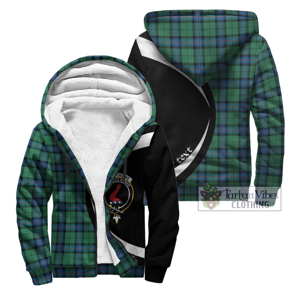 Armstrong Ancient Tartan Sherpa Hoodie with Family Crest Circle Style Unisex - Tartan Vibes Clothing