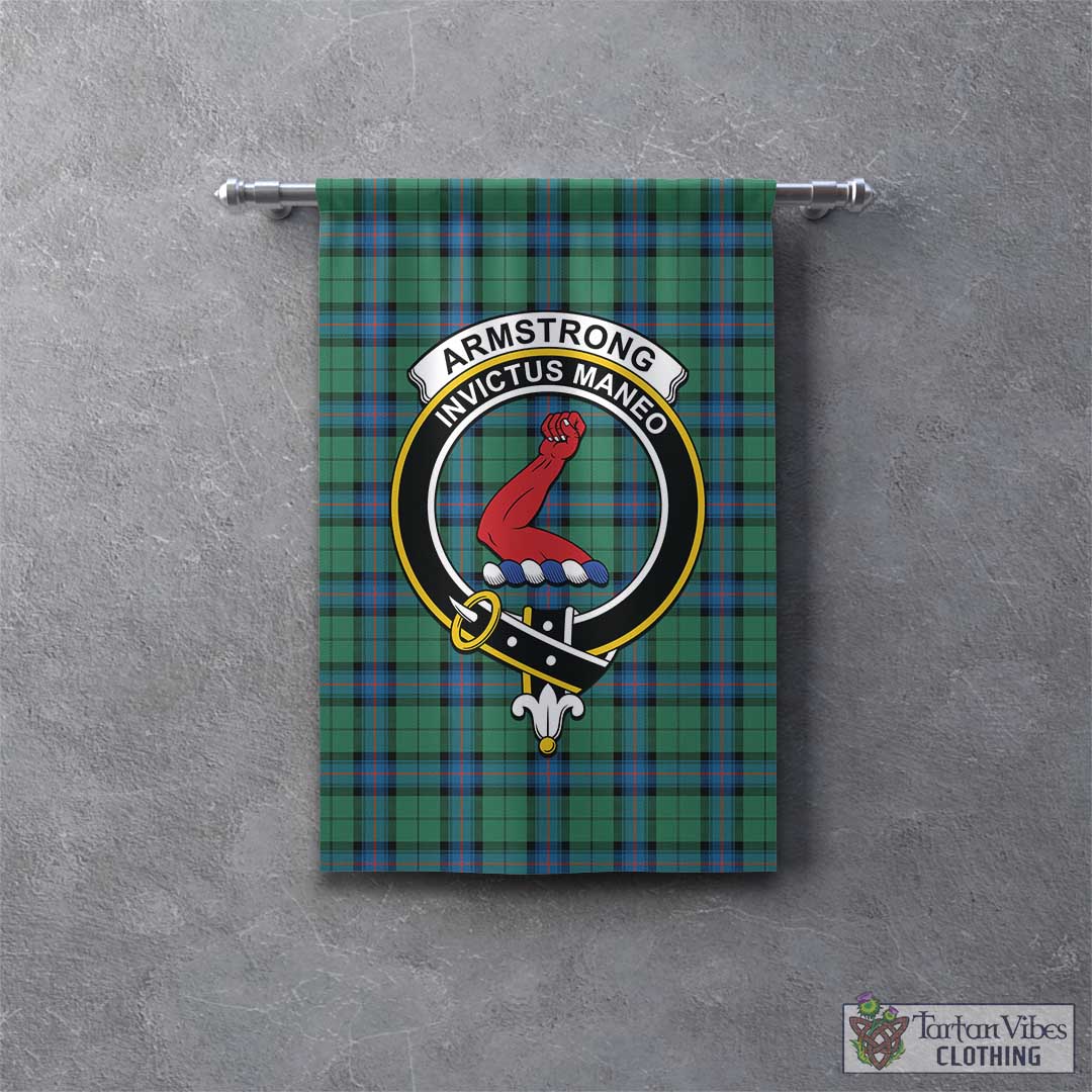 Tartan Vibes Clothing Armstrong Ancient Tartan Gonfalon, Tartan Banner with Family Crest