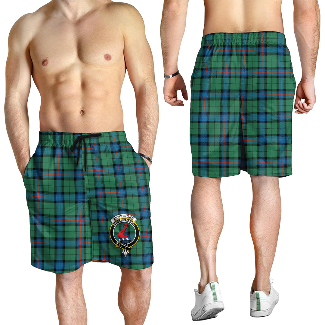 Armstrong Ancient Tartan Mens Shorts with Family Crest - Tartanvibesclothing