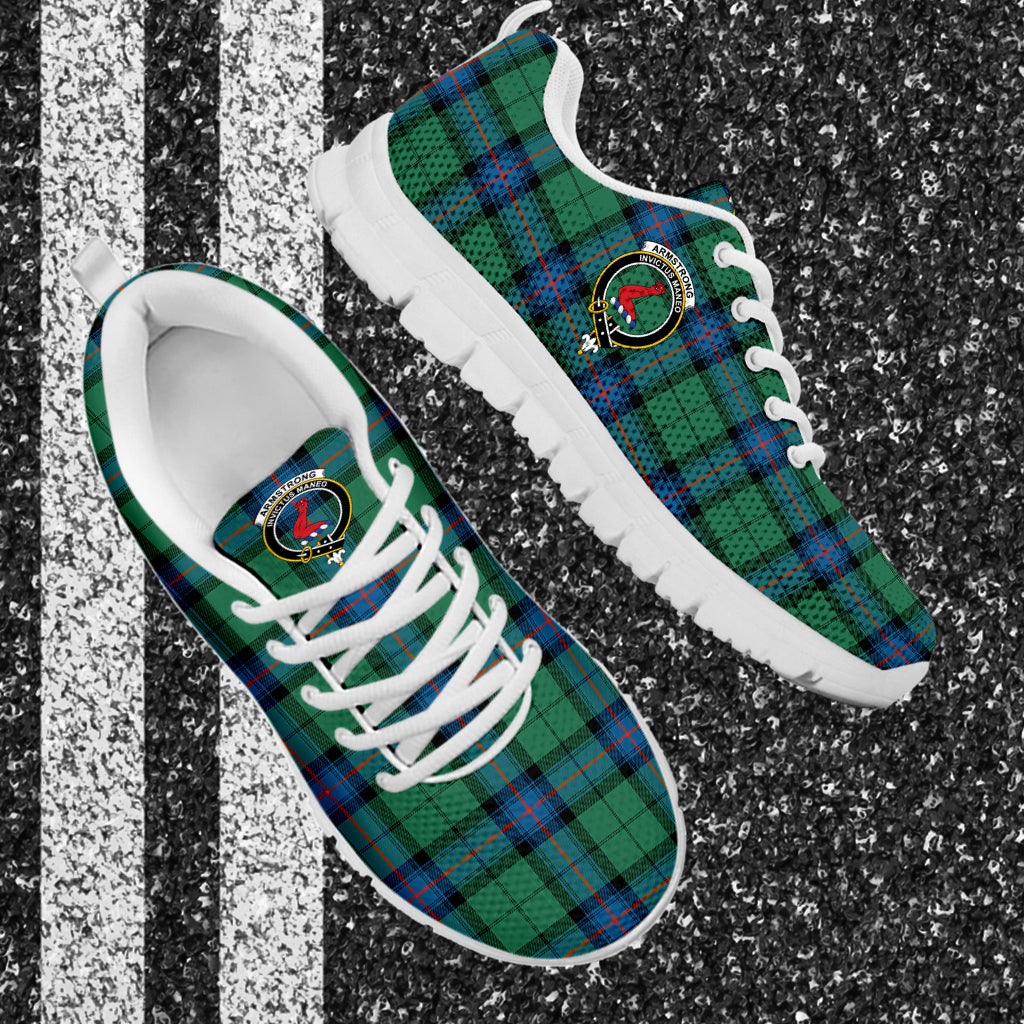 Armstrong Ancient Tartan Sneakers with Family Crest - Tartan Vibes Clothing