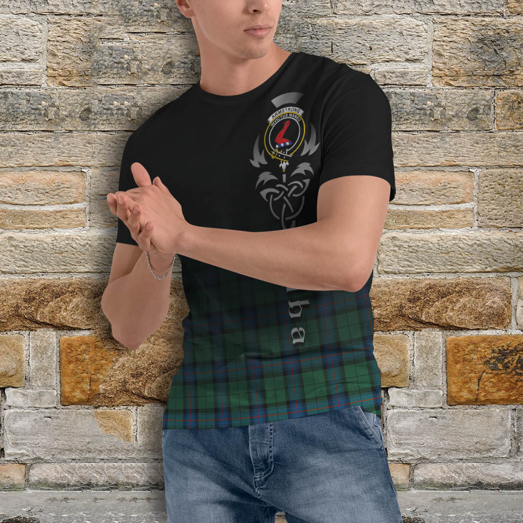 Tartan Vibes Clothing Armstrong Ancient Tartan T-Shirt Featuring Alba Gu Brath Family Crest Celtic Inspired