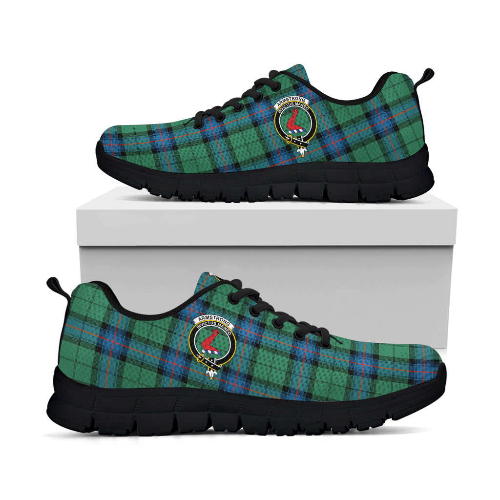 Armstrong Ancient Tartan Sneakers with Family Crest - Tartan Vibes Clothing