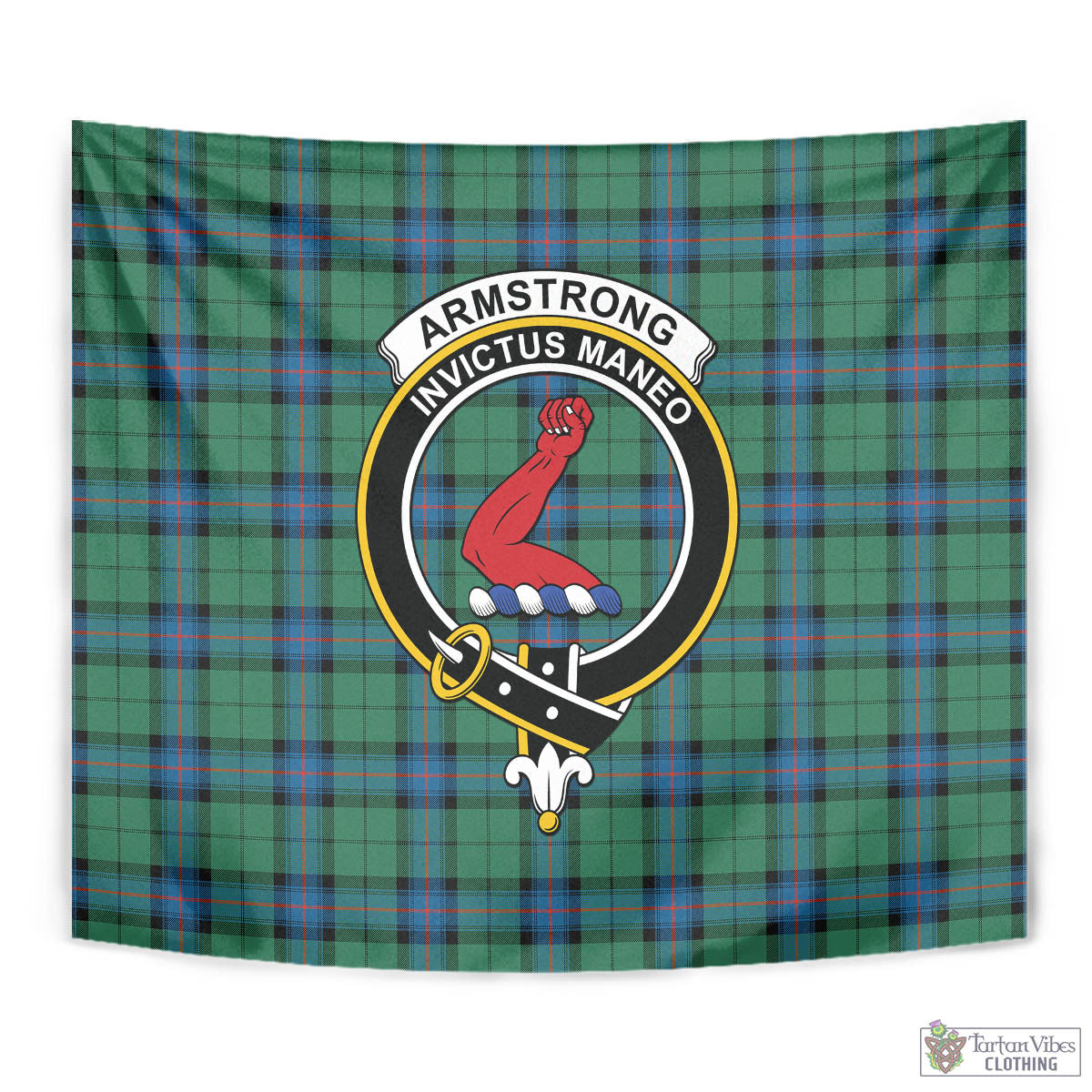 Tartan Vibes Clothing Armstrong Ancient Tartan Tapestry Wall Hanging and Home Decor for Room with Family Crest