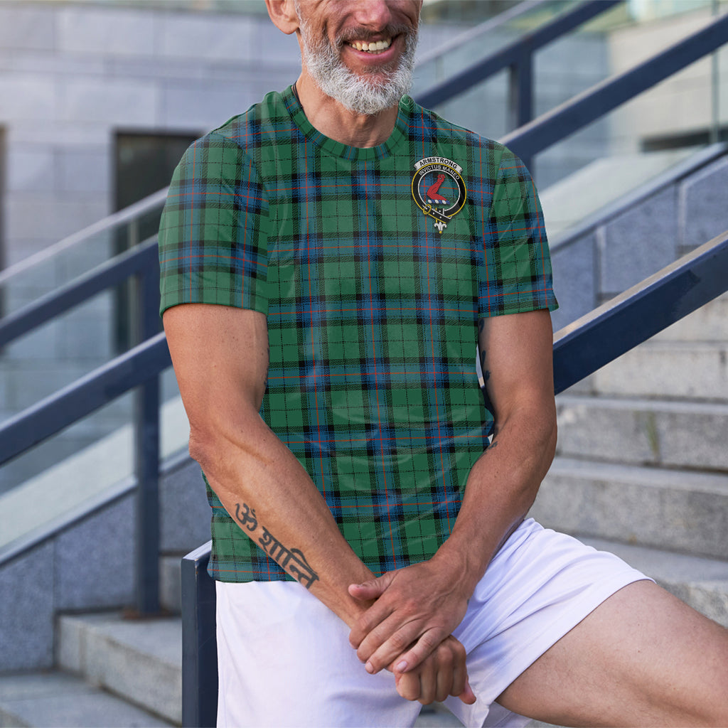 Armstrong Ancient Tartan T-Shirt with Family Crest - Tartan Vibes Clothing