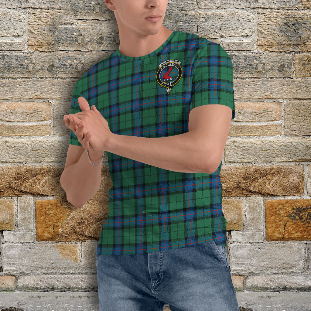 Armstrong Ancient Tartan T-Shirt with Family Crest - Tartan Vibes Clothing