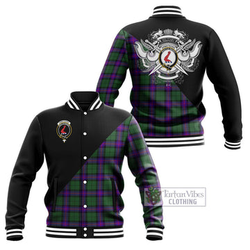 Armstrong Modern Tartan Baseball Jacket with Family Crest and Military Logo Style