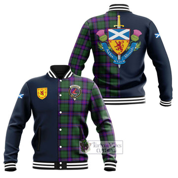 Armstrong Modern Tartan Baseball Jacket Alba with Scottish Lion Royal Arm Half Style