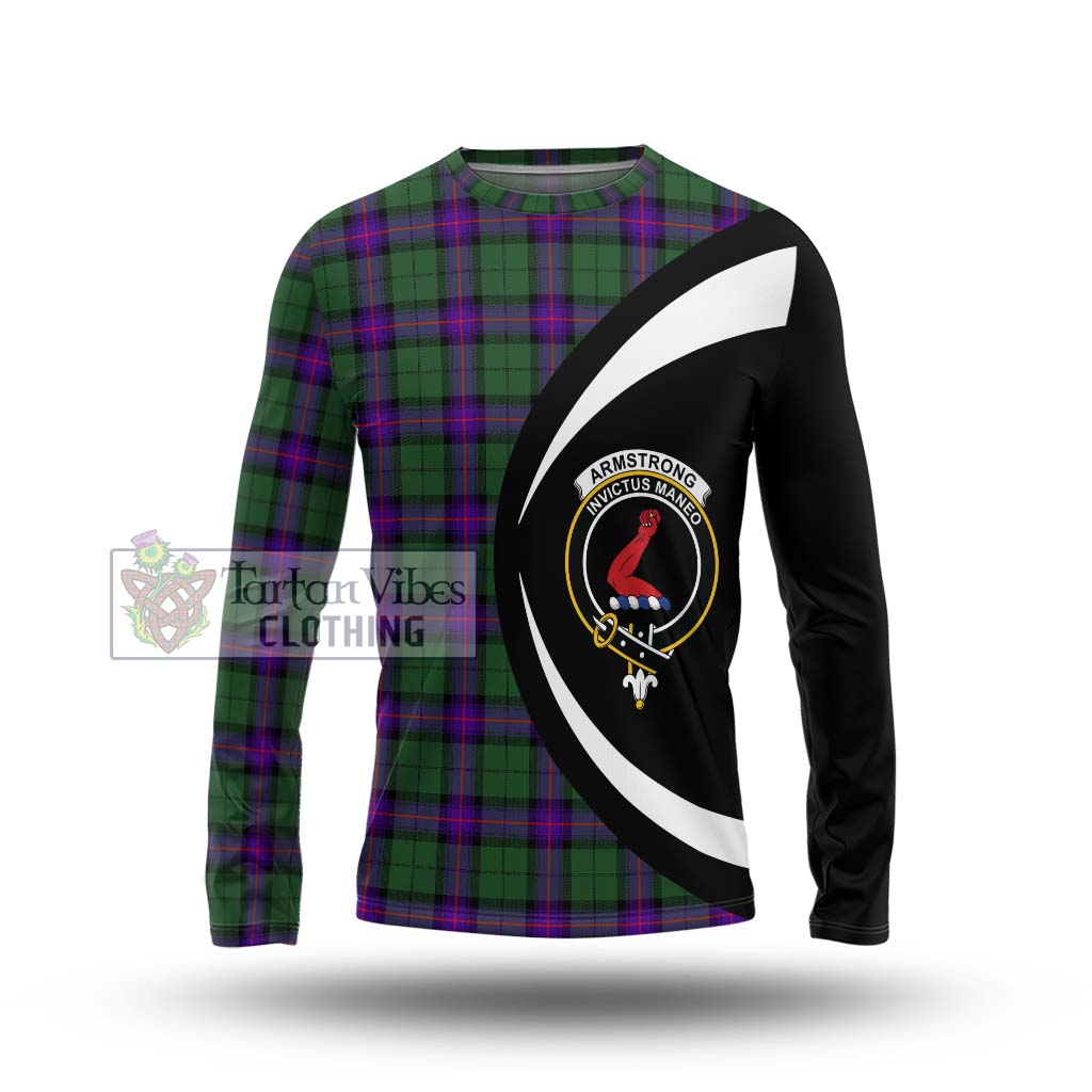 Armstrong Modern Tartan Long Sleeve T-Shirt with Family Crest Circle Style Unisex - Tartan Vibes Clothing