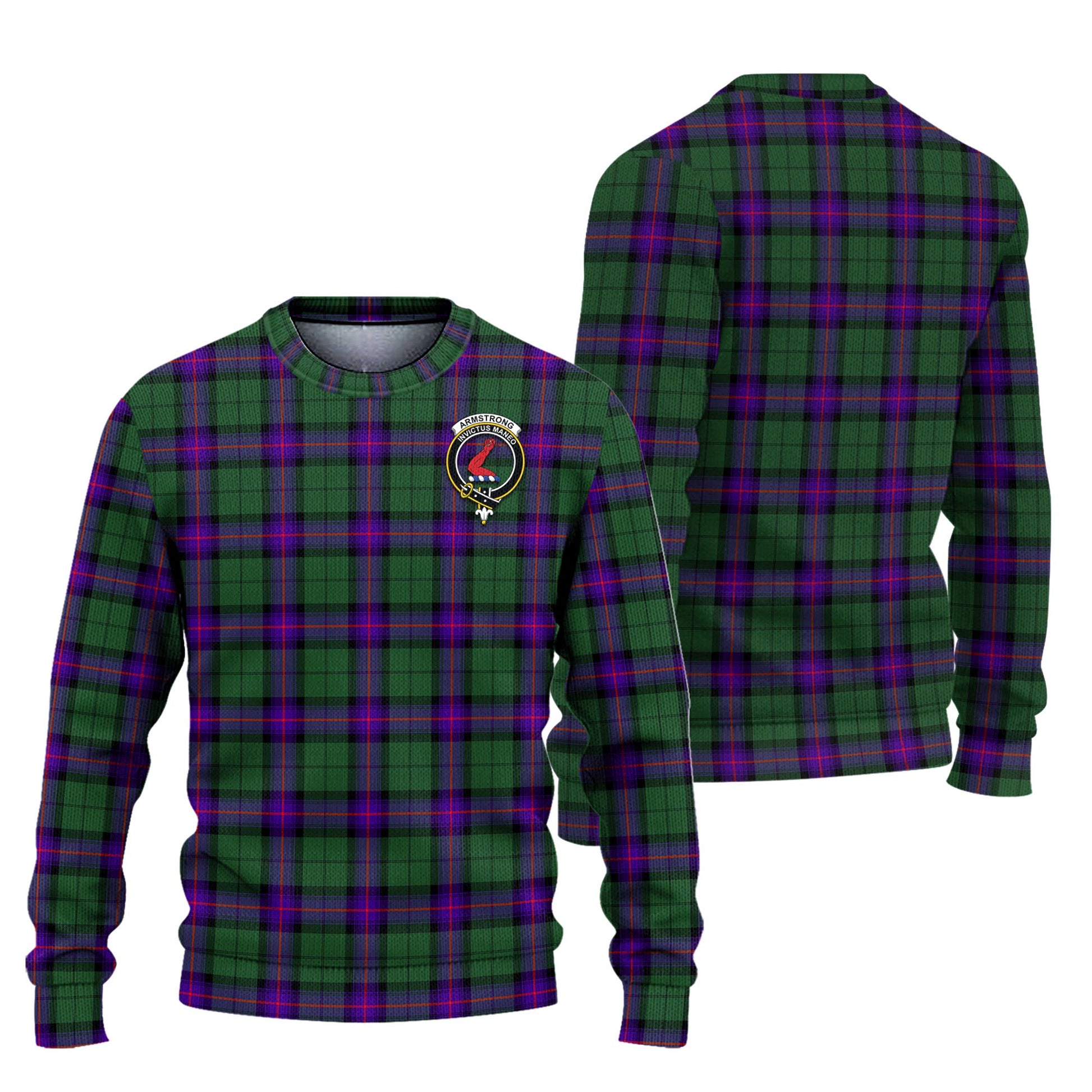 Armstrong Modern Tartan Knitted Sweater with Family Crest Unisex - Tartanvibesclothing