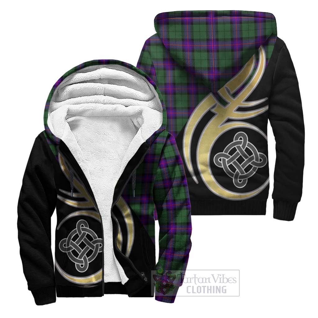 Armstrong Modern Tartan Sherpa Hoodie with Family Crest and Celtic Symbol Style Unisex S - Tartan Vibes Clothing