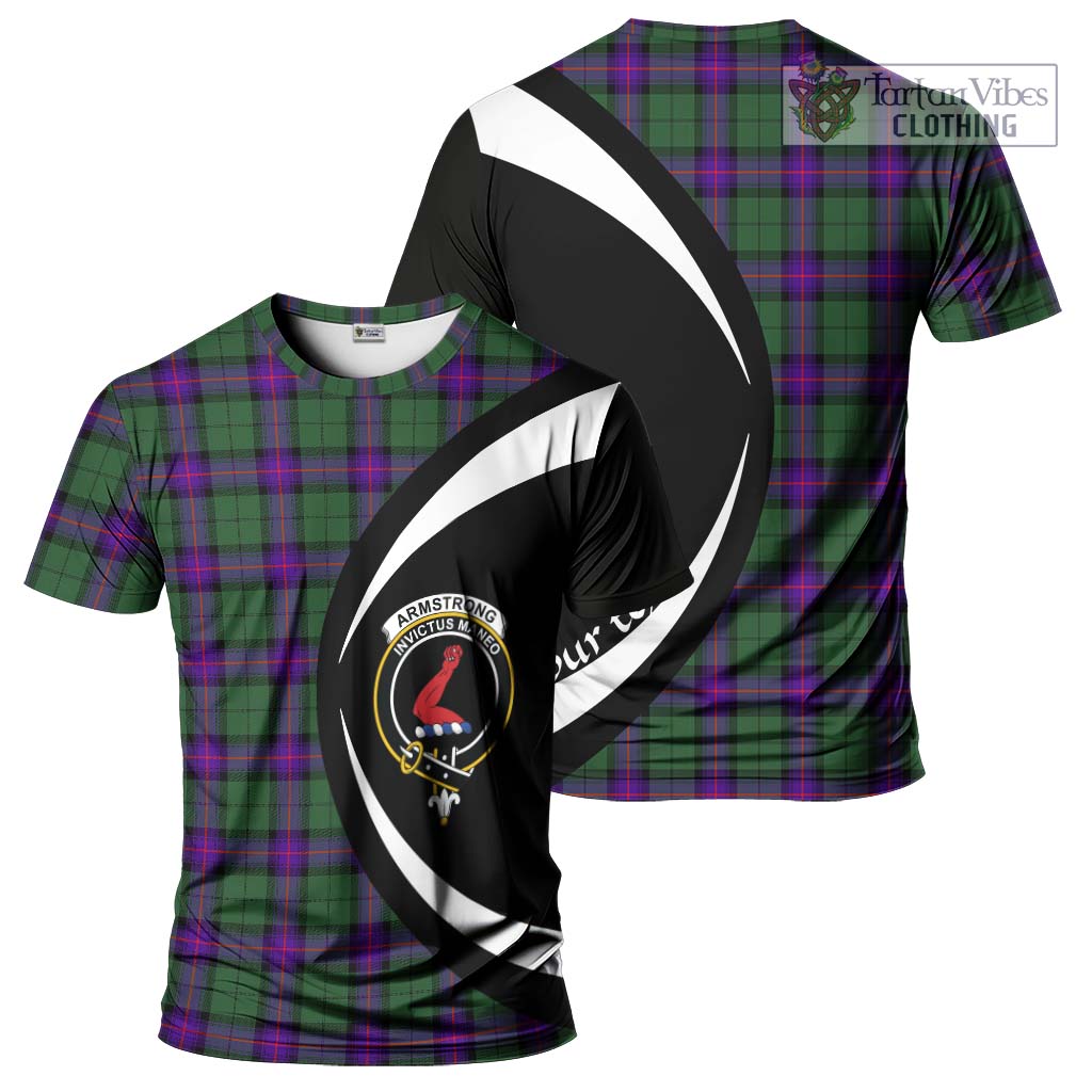 Tartan Vibes Clothing Armstrong Modern Tartan T-Shirt with Family Crest Circle Style