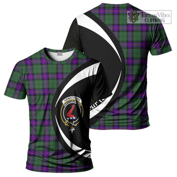 Armstrong Modern Tartan T-Shirt with Family Crest Circle Style