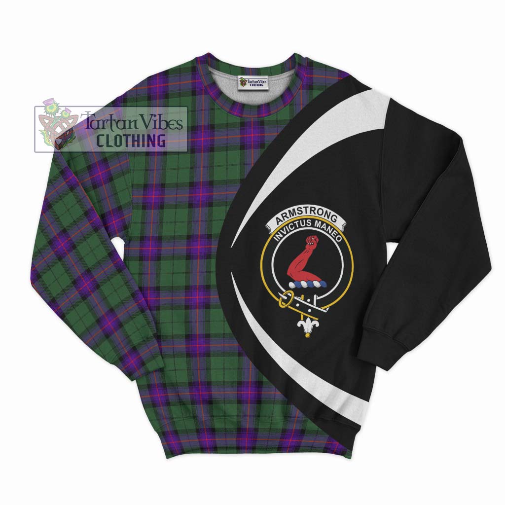 Armstrong Modern Tartan Sweatshirt with Family Crest Circle Style Unisex - Tartan Vibes Clothing