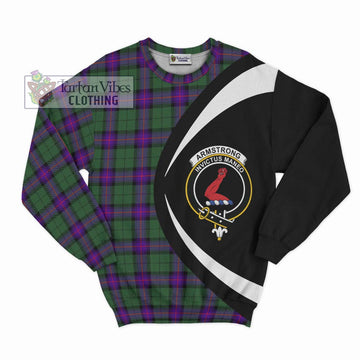 Armstrong Modern Tartan Sweatshirt with Family Crest Circle Style