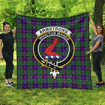 Armstrong Modern Tartan Quilt with Family Crest