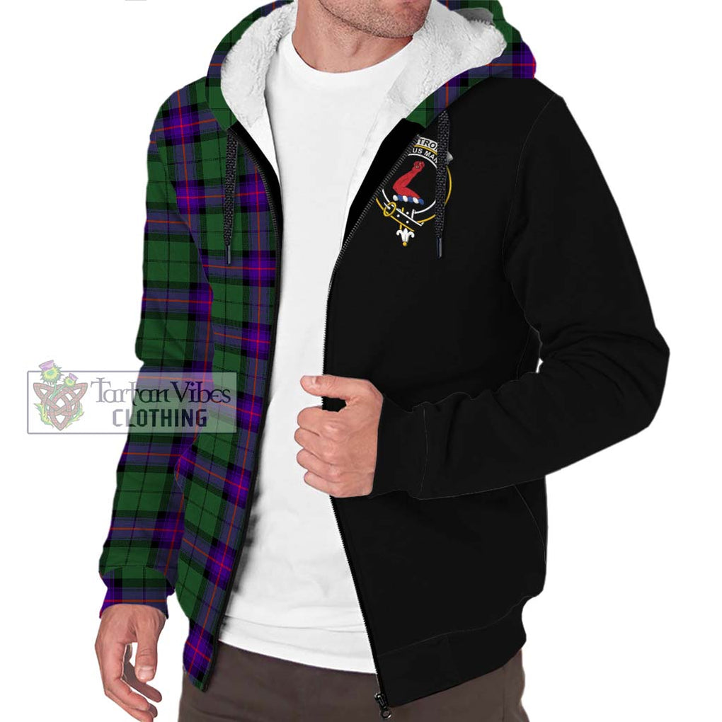 Armstrong Modern Tartan Sherpa Hoodie with Family Crest and Half Of Me Style Unisex S - Tartanvibesclothing Shop