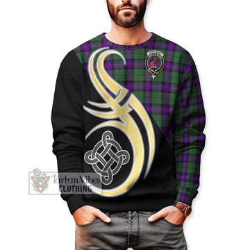 Armstrong Modern Tartan Sweatshirt with Family Crest and Celtic Symbol Style