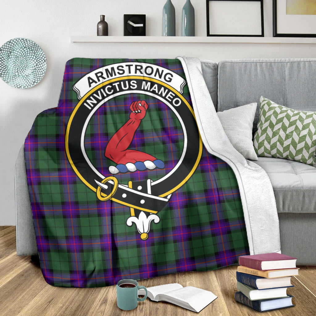 Armstrong Modern Tartan Blanket with Family Crest X-Large 59 x 79 inches 150 x 200 cm - Tartan Vibes Clothing