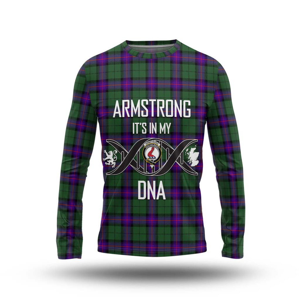 Armstrong Modern Tartan Long Sleeve T-Shirt with Family Crest DNA In Me Style Unisex - Tartanvibesclothing Shop