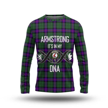 Armstrong Modern Tartan Long Sleeve T-Shirt with Family Crest DNA In Me Style