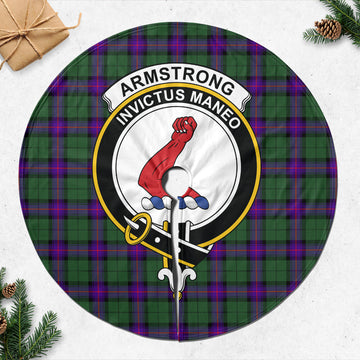 Armstrong Modern Tartan Christmas Tree Skirt with Family Crest