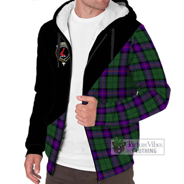 Armstrong Modern Tartan Sherpa Hoodie with Family Crest and Military Logo Style