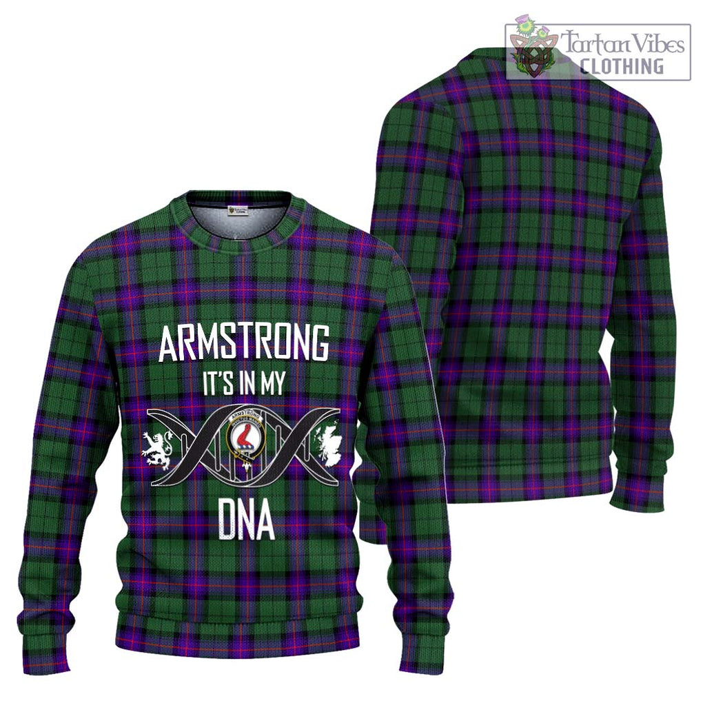 Armstrong Modern Tartan Knitted Sweater with Family Crest DNA In Me Style Unisex - Tartanvibesclothing Shop